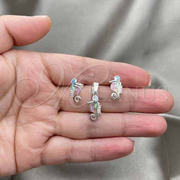 Sterling Silver Ring — Earring and Pendant Adult Set Seahorse Design with — alternate product view — SKU 151541 | Plata 925 anillo — Earring and Pendant Adult Set Seahorse diseño with — SKU 151541