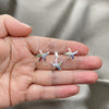 Sterling Silver Earring and Pendant Adult Set, Star Design, with Multicolor Mother of Pearl, Polished, Silver Finish, 10.399.0012