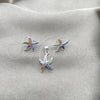 Sterling Silver Earring and Pendant Adult Set, Star Design, with Multicolor Mother of Pearl, Polished, Silver Finish, 10.399.0012