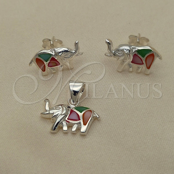 Sterling Silver Ring — Earring and Pendant Adult Set Elephant Design with — main product view — SKU 151544 | Plata 925 anillo — Earring and Pendant Adult Set Elephant diseño with — SKU 151544
