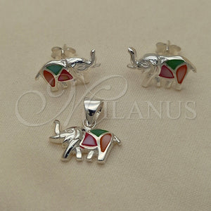 Sterling Silver Ring — Earring and Pendant Adult Set Elephant Design with — main product view — SKU 151544 | Plata 925 anillo — Earring and Pendant Adult Set Elephant diseño with — SKU 151544
