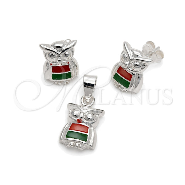 Sterling Silver Ring — Earring and Pendant Adult Set Owl Design with — main product view — SKU 151546 | Plata 925 anillo — Earring and Pendant Adult Set Owl diseño with — SKU 151546