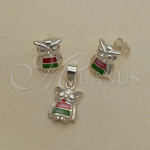 Sterling Silver Ring — Earring and Pendant Adult Set Owl Design with — main product view — SKU 151546 | Plata 925 anillo — Earring and Pendant Adult Set Owl diseño with — SKU 151546