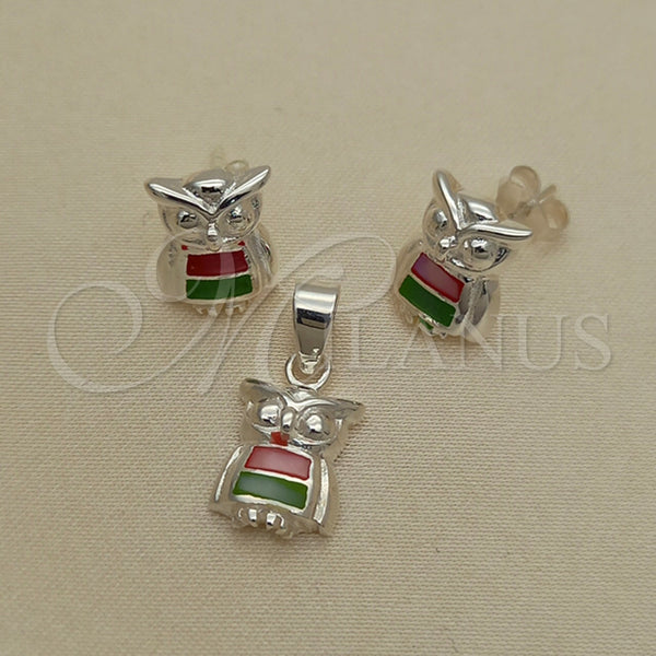 Sterling Silver Ring — Earring and Pendant Adult Set Owl Design with — main product view — SKU 151546 | Plata 925 anillo — Earring and Pendant Adult Set Owl diseño with — SKU 151546