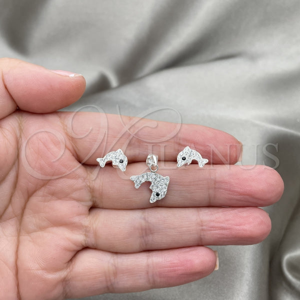 Sterling Silver Ring — Earring and Pendant Adult Set Dolphin Design with — alternate product view — SKU 151547 | Plata 925 anillo — Earring and Pendant Adult Set Dolphin diseño with — SKU 151547