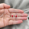Sterling Silver Stud Earring, with White Cubic Zirconia and Orange Red Pearl, Polished, Silver Finish, 02.399.0037.1