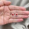 Sterling Silver Stud Earring, with White Cubic Zirconia and Orange Red Pearl, Polished, Silver Finish, 02.399.0036.1