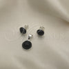 Sterling Silver Earring and Pendant Adult Set, with Green Pearl, Polished, Silver Finish, 10.392.0004