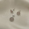 Sterling Silver Earring and Pendant Adult Set, with Rose Opal, Polished, Silver Finish, 10.392.0005