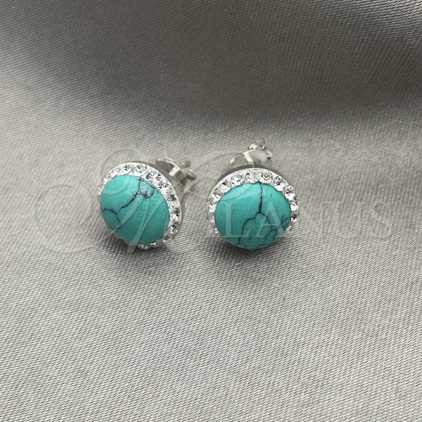 Sterling Silver Ring — Stud Earring with Light Turquoise Pearl Polished 02. — alternate product view — SKU 151564 | Plata 925 anillo — Stud Earring with Light Turquoise Pearl pulido 02. — SKU 151564