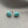 Sterling Silver Stud Earring, with Light Turquoise Pearl, Polished, Silver Finish, 02.399.0046