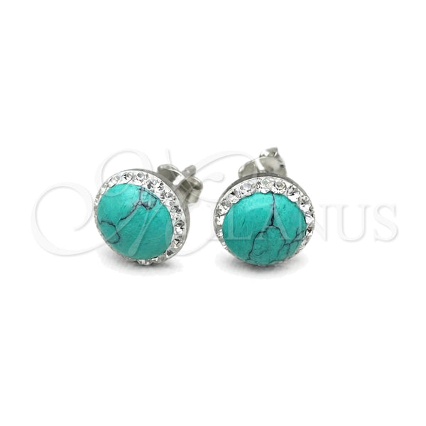 Sterling Silver Stud Earring, with Light Turquoise Pearl, Polished, Silver Finish, 02.399.0046