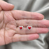 Sterling Silver Stud Earring, with Orange Red Pearl, Polished, Silver Finish, 02.399.0049