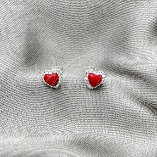 Sterling Silver Ring — Stud Earring with Orange Red Pearl Polished 02. — alternate product view — SKU 151567 | Plata 925 anillo — Stud Earring with Orange Red Pearl pulido 02. — SKU 151567