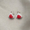 Sterling Silver Stud Earring, with Orange Red Pearl, Polished, Silver Finish, 02.399.0049