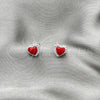 Sterling Silver Stud Earring, with Orange Red Pearl, Polished, Silver Finish, 02.399.0049
