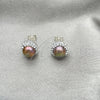 Sterling Silver Stud Earring, with Brown Pearl, Polished, Silver Finish, 02.399.0051