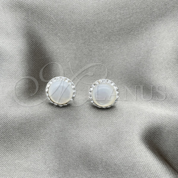 Sterling Silver Ring — Stud Earring with Ivory Pearl Polished 02. — alternate product view — SKU 151571 | Plata 925 anillo — Stud Earring with Ivory Pearl pulido 02. — SKU 151571