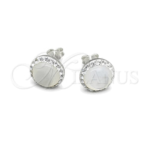 Sterling Silver Stud Earring, with Ivory Pearl, Polished, Silver Finish, 02.399.0053