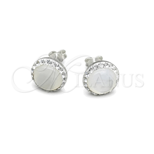 Sterling Silver Stud Earring, with Ivory Pearl, Polished, Silver Finish, 02.399.0053