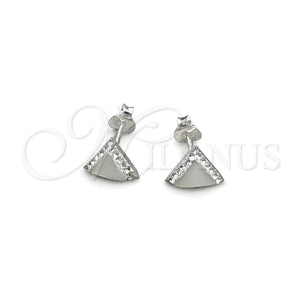 Sterling Silver Stud Earring, with Ivory Pearl, Polished, Silver Finish, 02.399.0054