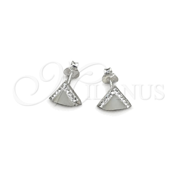 Sterling Silver Stud Earring, with Ivory Pearl, Polished, Silver Finish, 02.399.0054