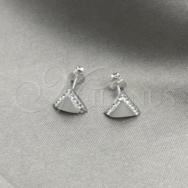 Sterling Silver Stud Earring, with Ivory Pearl, Polished, Silver Finish, 02.399.0054