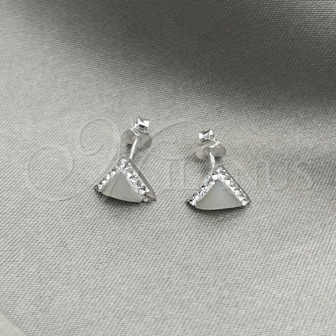 Sterling Silver Stud Earring, with Ivory Pearl, Polished, Silver Finish, 02.399.0054