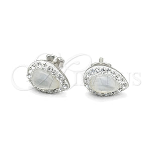 Sterling Silver Stud Earring, with Ivory Pearl, Polished, Silver Finish, 02.399.0056