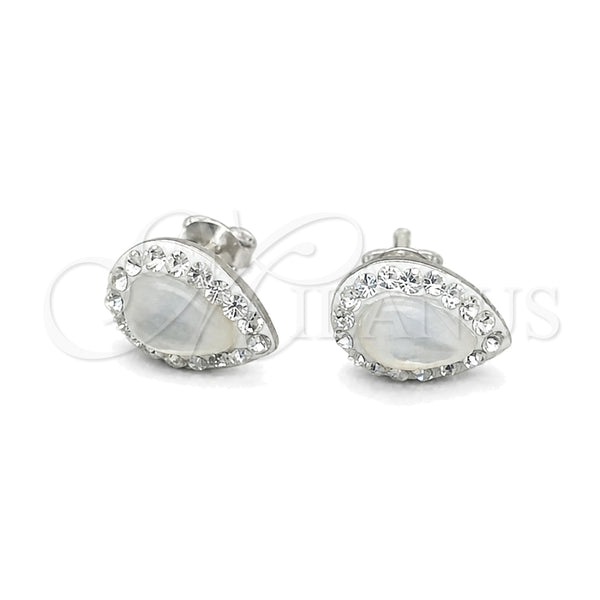 Sterling Silver Stud Earring, with Ivory Pearl, Polished, Silver Finish, 02.399.0056
