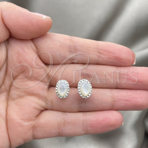 Sterling Silver Ring — Stud Earring with Ivory Pearl Polished 02. — alternate product view — SKU 151576 | Plata 925 anillo — Stud Earring with Ivory Pearl pulido 02. — SKU 151576
