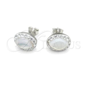 Sterling Silver Stud Earring, with Ivory Pearl, Polished, Silver Finish, 02.399.0058
