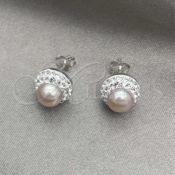 Sterling Silver Ring — Stud Earring with Rose Pearl Polished 02. — alternate product view — SKU 151579 | Plata 925 anillo — Stud Earring with Rose Pearl pulido 02. — SKU 151579