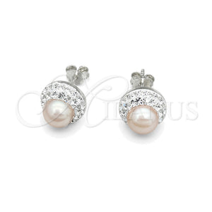 Sterling Silver Stud Earring, with Rose Pearl, Polished, Silver Finish, 02.399.0061