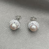 Sterling Silver Stud Earring, with Rose Pearl, Polished, Silver Finish, 02.399.0061