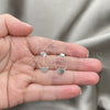 Sterling Silver Stud Earring, Heart Design, Diamond Cutting Finish, Silver Finish, 02.399.0063