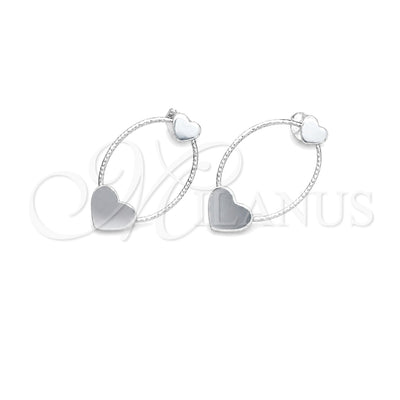 Sterling Silver Stud Earring, Heart Design, Diamond Cutting Finish, Silver Finish, 02.399.0063 for wholesale, main product view