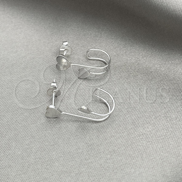 Sterling Silver Ring — Stud Earring Heart Design Polished 02. — main product view — SKU 151582 | Plata 925 anillo — Stud Earring corazón diseño pulido 02. — SKU 151582