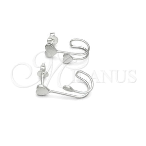 Sterling Silver Stud Earring, Heart Design, Polished, Silver Finish, 02.399.0064