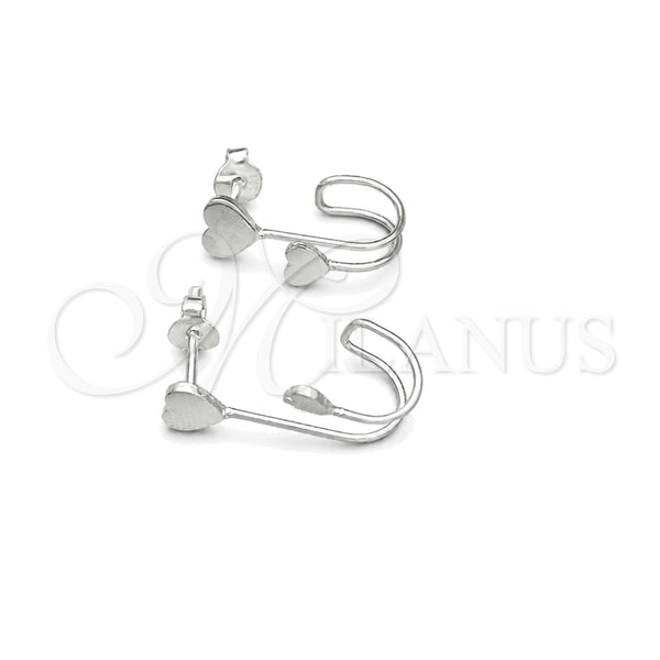 Sterling Silver Ring — Stud Earring Heart Design Polished 02. — main product view — SKU 151582 | Plata 925 anillo — Stud Earring corazón diseño pulido 02. — SKU 151582