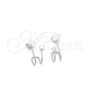 Sterling Silver Stud Earring, Star Design, Polished, Silver Finish, 02.399.0065