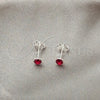 Sterling Silver Stud Earring, with Garnet Cubic Zirconia, Polished, Silver Finish, 02.397.0039.01