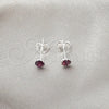 Sterling Silver Stud Earring, with Dark Amethyst Cubic Zirconia, Polished, Silver Finish, 02.397.0039.02