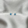Sterling Silver Stud Earring, with Aquamarine Cubic Zirconia, Polished, Silver Finish, 02.397.0039.03