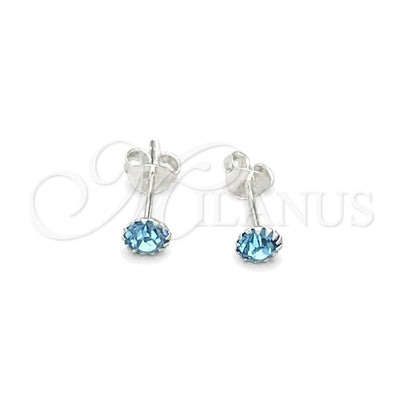 Sterling Silver Stud Earring, with Aquamarine Cubic Zirconia, Polished, Silver Finish, 02.397.0039.03 for wholesale, main product view