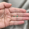 Sterling Silver Stud Earring, with Emerald Cubic Zirconia, Polished, Silver Finish, 02.397.0039.05