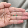 Sterling Silver Stud Earring, with Emerald Cubic Zirconia, Polished, Silver Finish, 02.397.0039.05