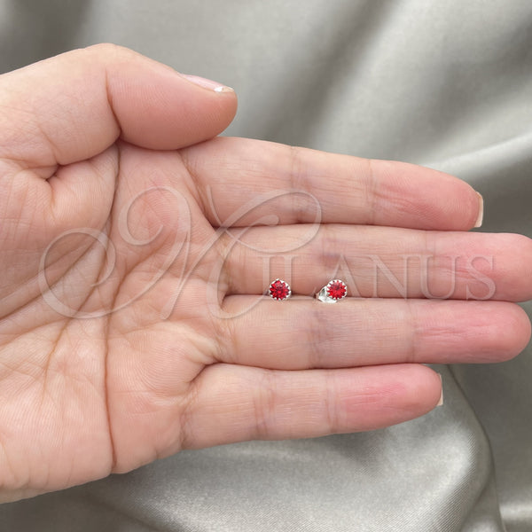 Sterling Silver Ring — Stud Earring with Ruby Cubic Zirconia Polished 02. — alternate product view — SKU 151590 | Plata 925 anillo — Stud Earring with Ruby Cubic Zirconia pulido 02. — SKU 151590