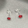Sterling Silver Stud Earring, with Ruby Cubic Zirconia, Polished, Silver Finish, 02.397.0039.07 for wholesale, additional product view 3