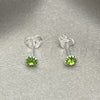 Sterling Silver Stud Earring, with Peridot Cubic Zirconia, Polished, Silver Finish, 02.397.0039.08 for wholesale, additional product view 3